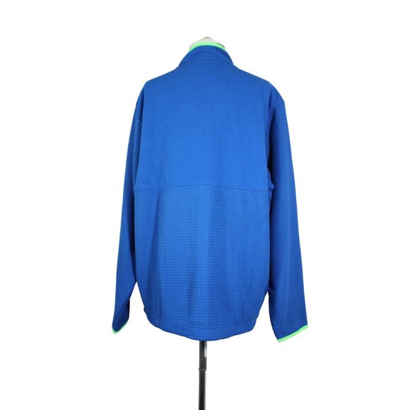 Lands' End men's full zip mock‎ neck textured grid fleece performance jacket L - Picture 3 of 10